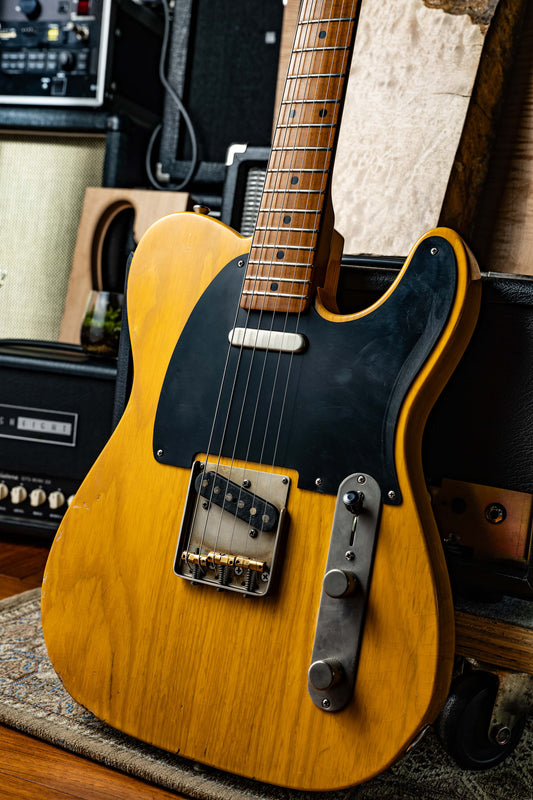 TMG Guitar Co. Gatton “Blackguard” Butterscotch Light Aging & Checking “1P RoastedMaple”