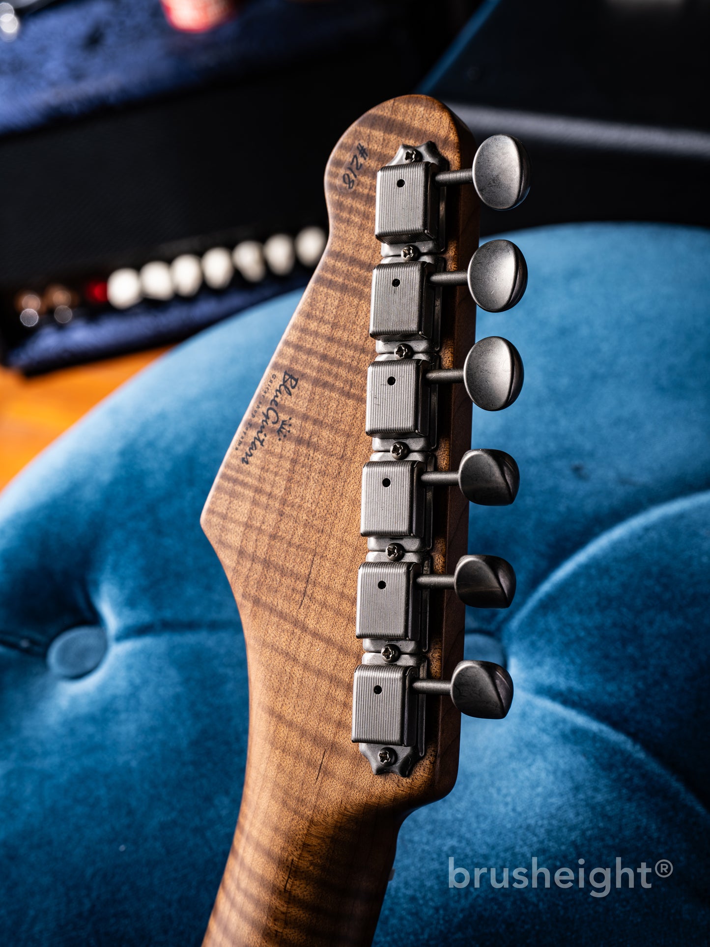 stilblu Model-S #218 HH “Light Aged” White Blonde with Antique Silver Lollar Pickups Imperial Roasted Super Flame Maple Quarter Sawn