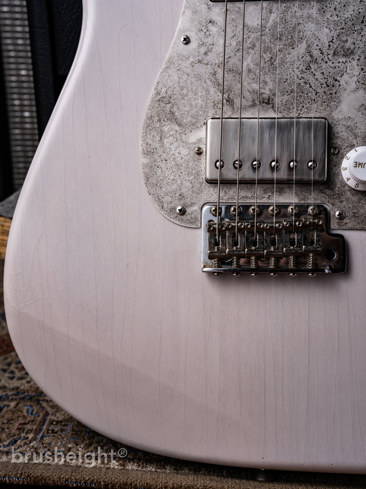 stilblu Model-S #218 HH “Light Aged” White Blonde with Antique Silver Lollar Pickups Imperial Roasted Super Flame Maple Quarter Sawn