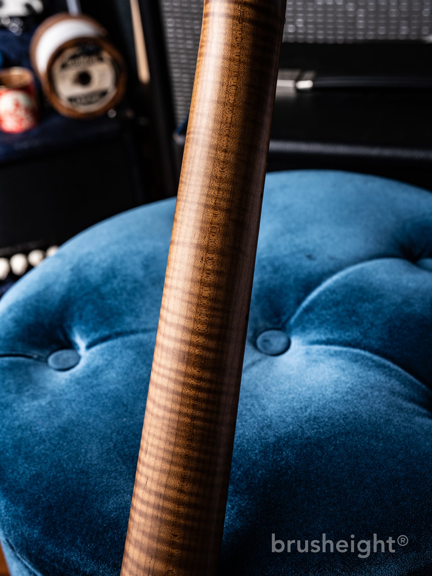 stilblu Model-S #218 HH “Light Aged” White Blonde with Antique Silver Lollar Pickups Imperial Roasted Super Flame Maple Quarter Sawn