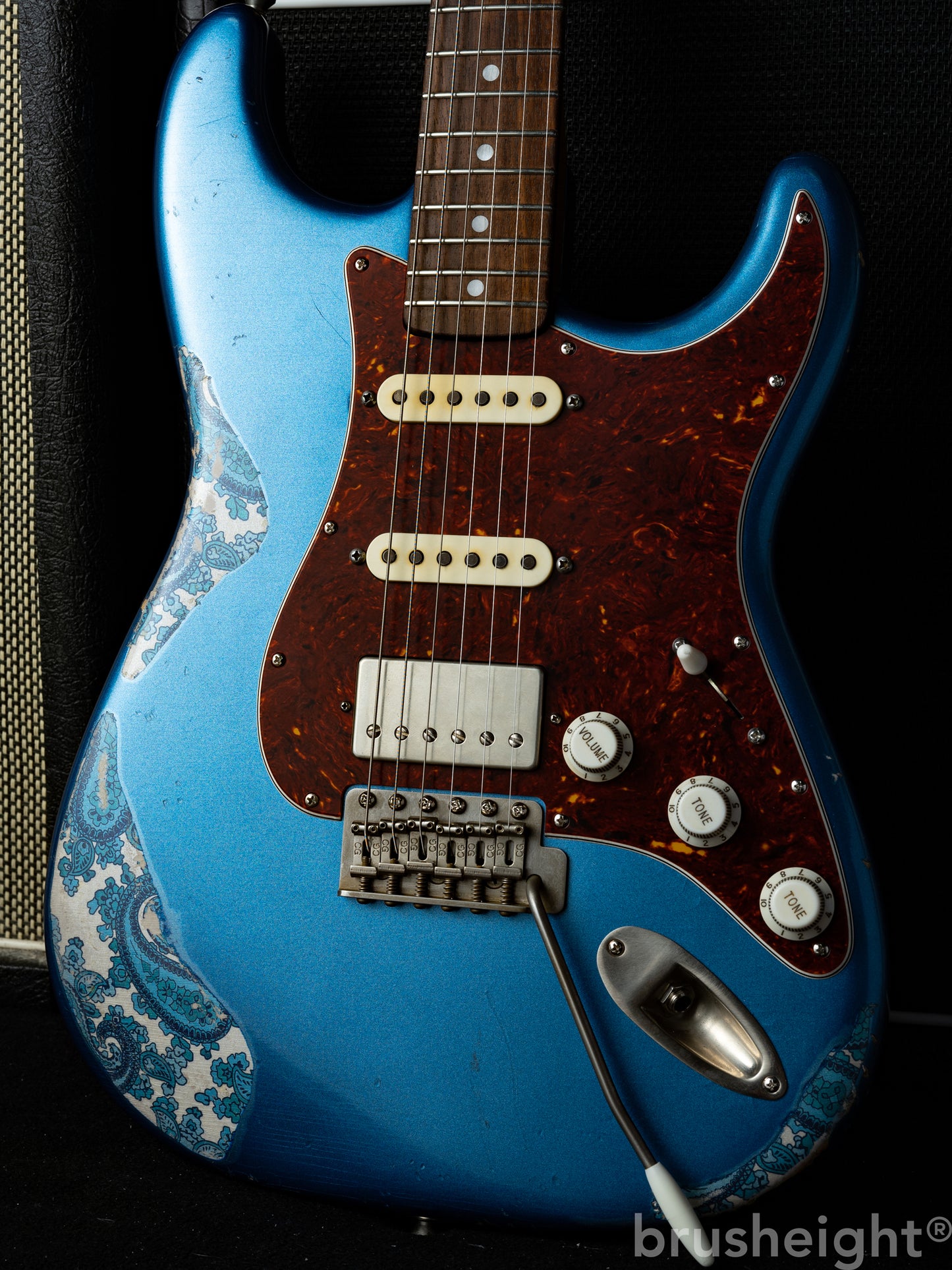 TMG Guitar Co. Dover HSS Blue Paisley & LPB Heavy Aging & Checking