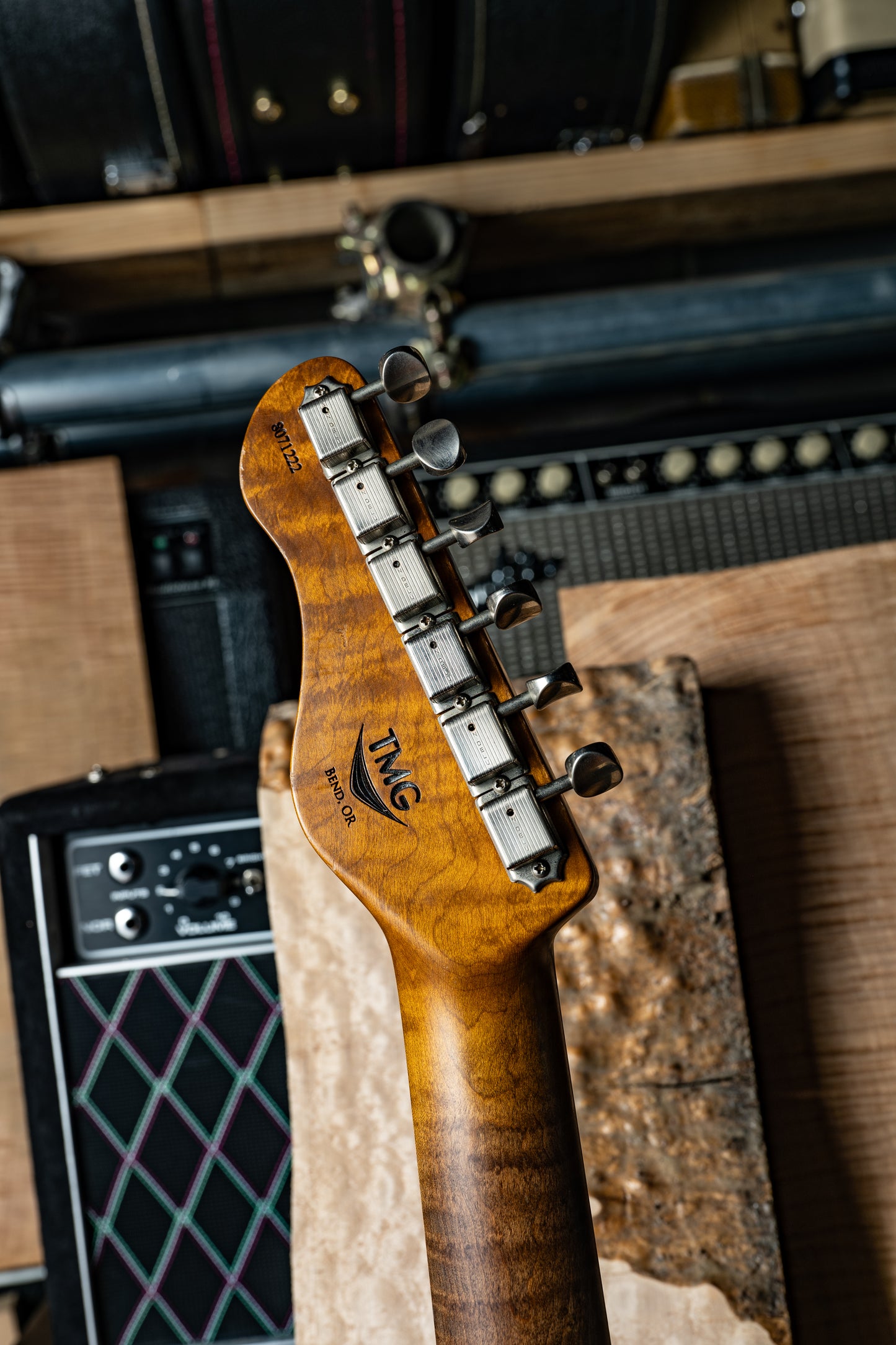 TMG Guitar Co. Dover SSS “Olympic White ”Heavy Aging Roasted 5A Flame Maple & Matching Head