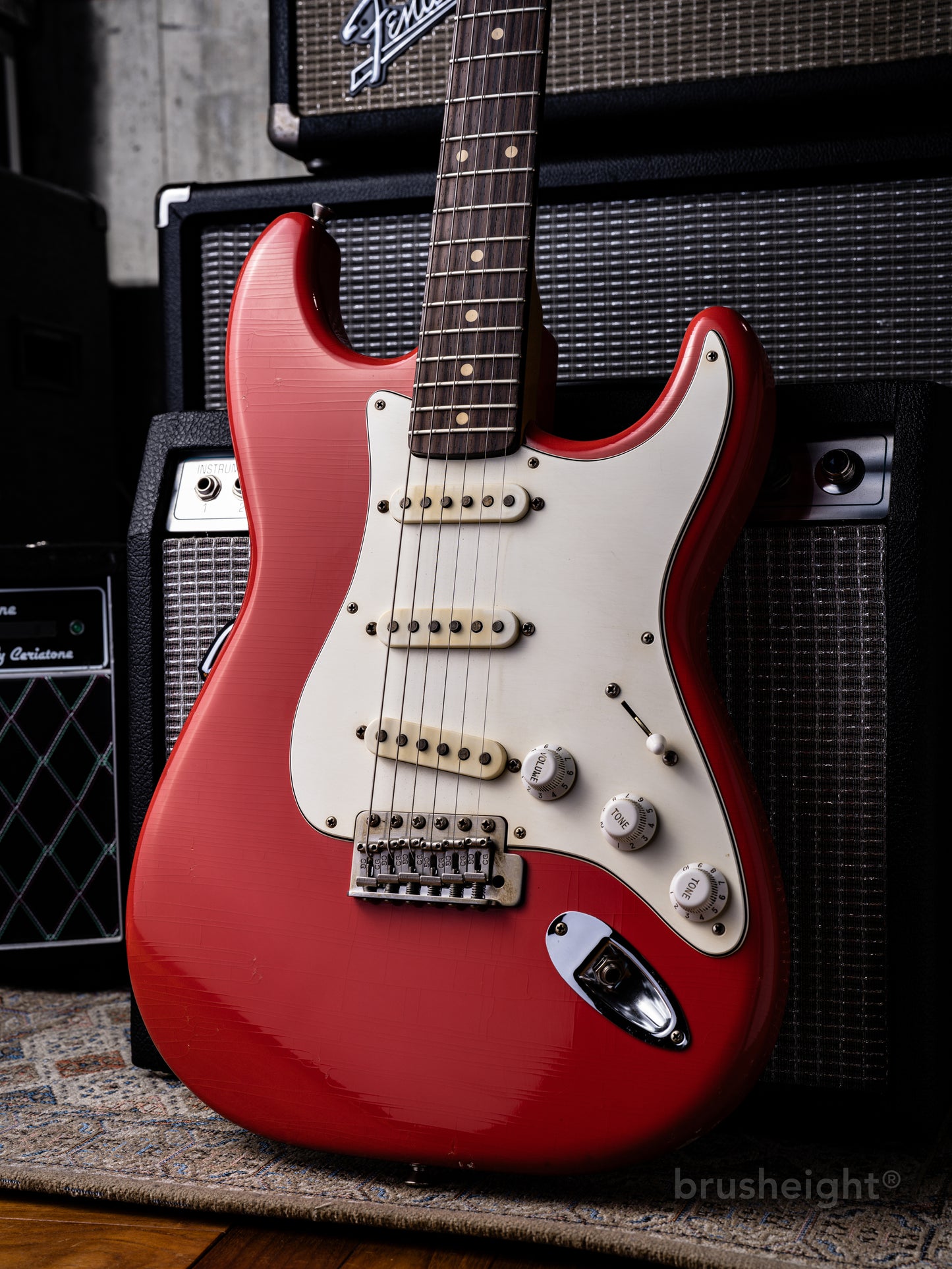 TMG Guitar Co. Dover SSS “Fiesta Red” Soft Aged & Midium Checking