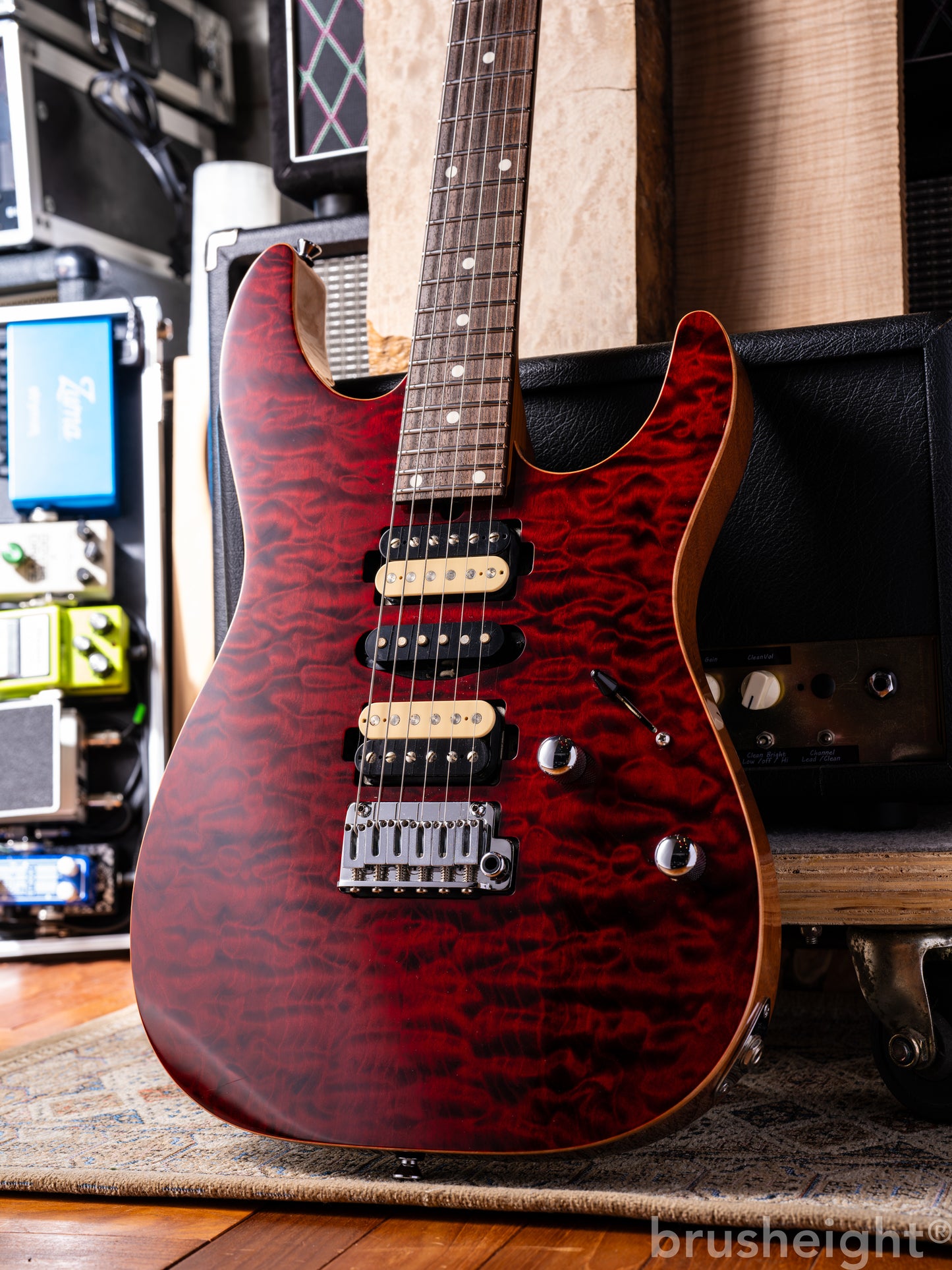 T's Guitars DST-Pro24 Type2 4A Quilt “Black cherry”