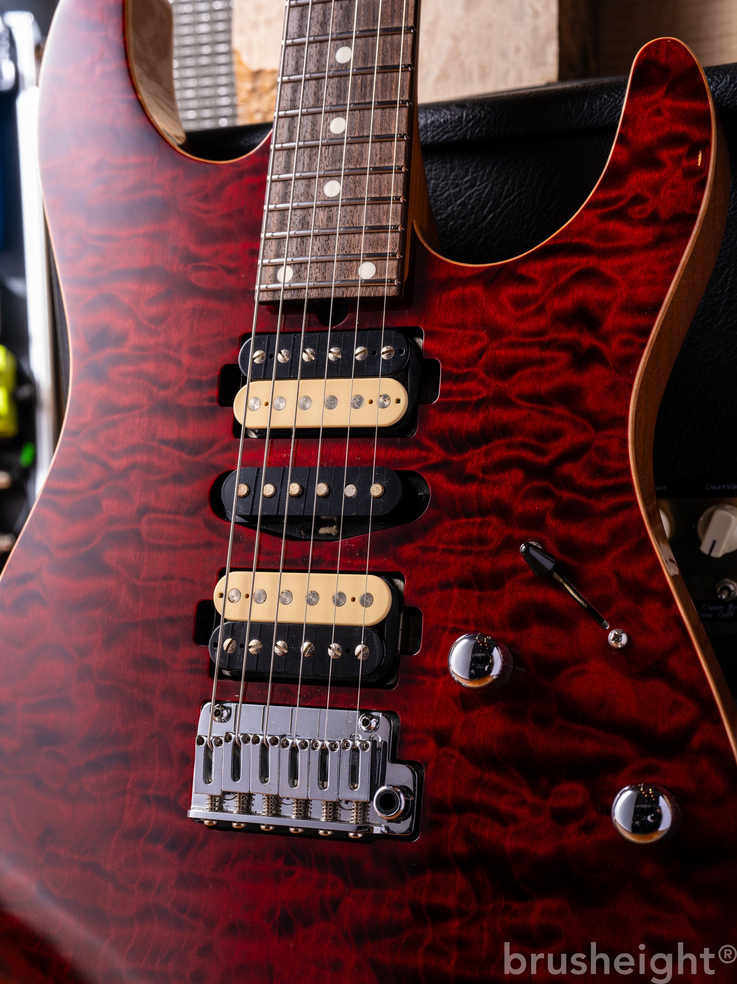 T's Guitars DST-Pro24 Type2 4A Quilt “Black cherry”