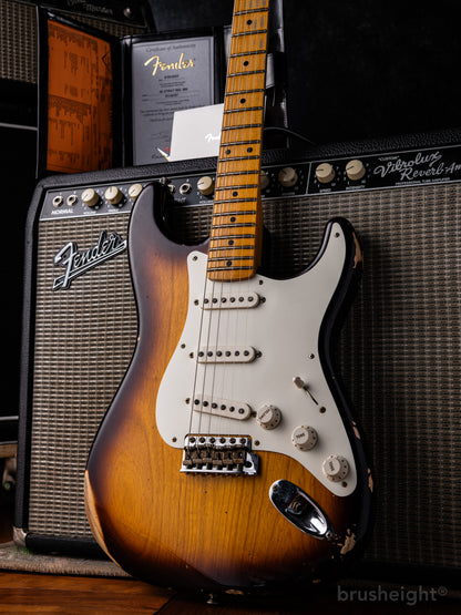 Fender Custom Shop 1955 Stratocaster Relic “2 Tone Sunburst” 55 Hand Wound Pickup 2023’s