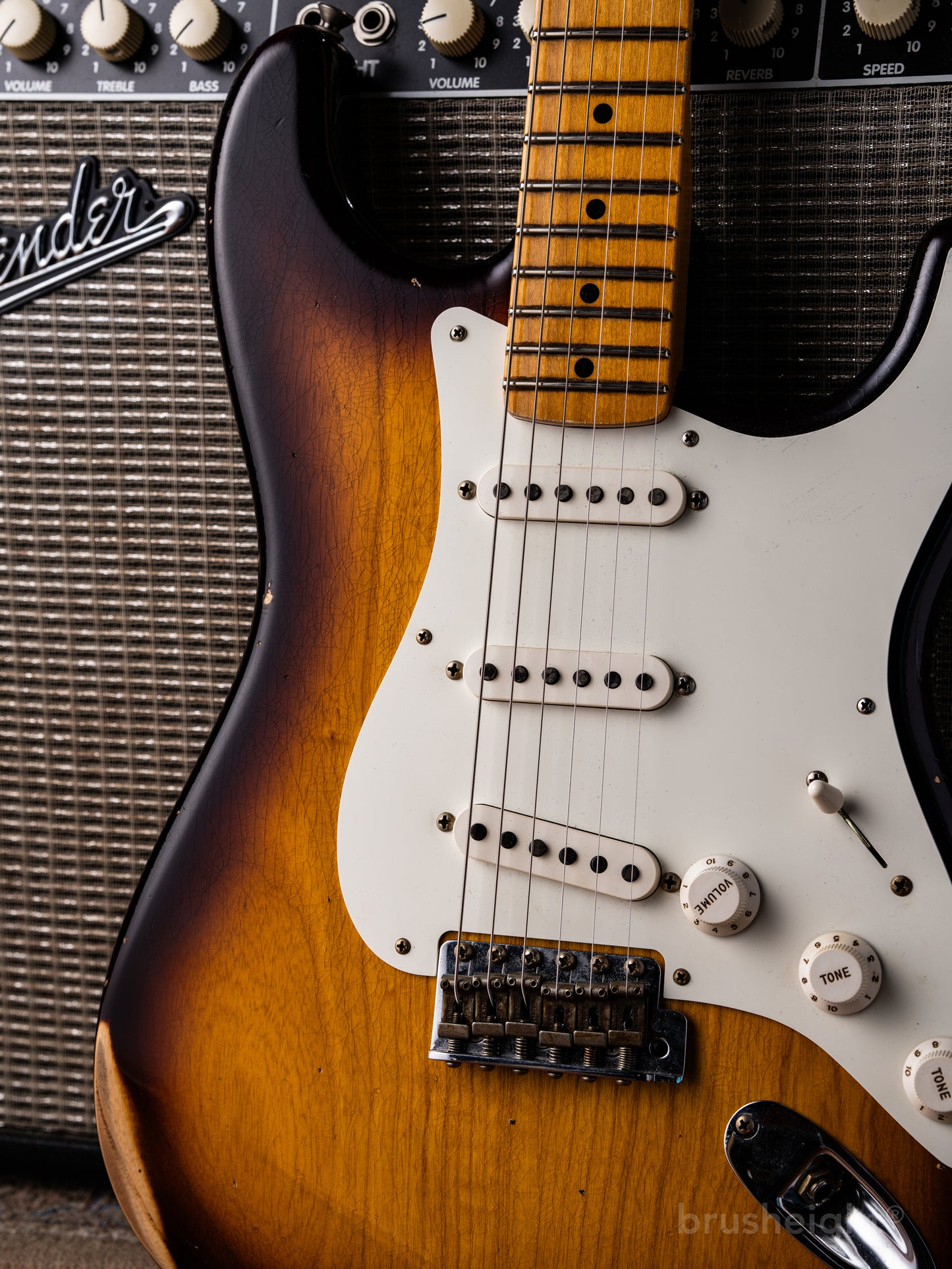 Fender Custom Shop 1955 Stratocaster Relic “2 Tone Sunburst” 55 Hand Wound Pickup 2023’s