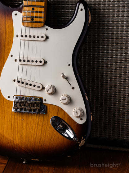 Fender Custom Shop 1955 Stratocaster Relic “2 Tone Sunburst” 55 Hand Wound Pickup 2023’s