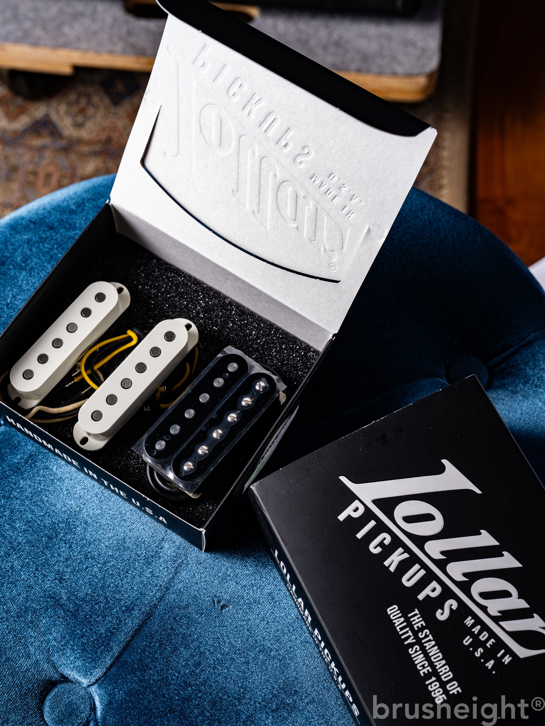 Lollar Pickups "Stratcaster"  ‘Vintage Blonde® Flat & Imperial Humbucker Standard F-SPACED Black