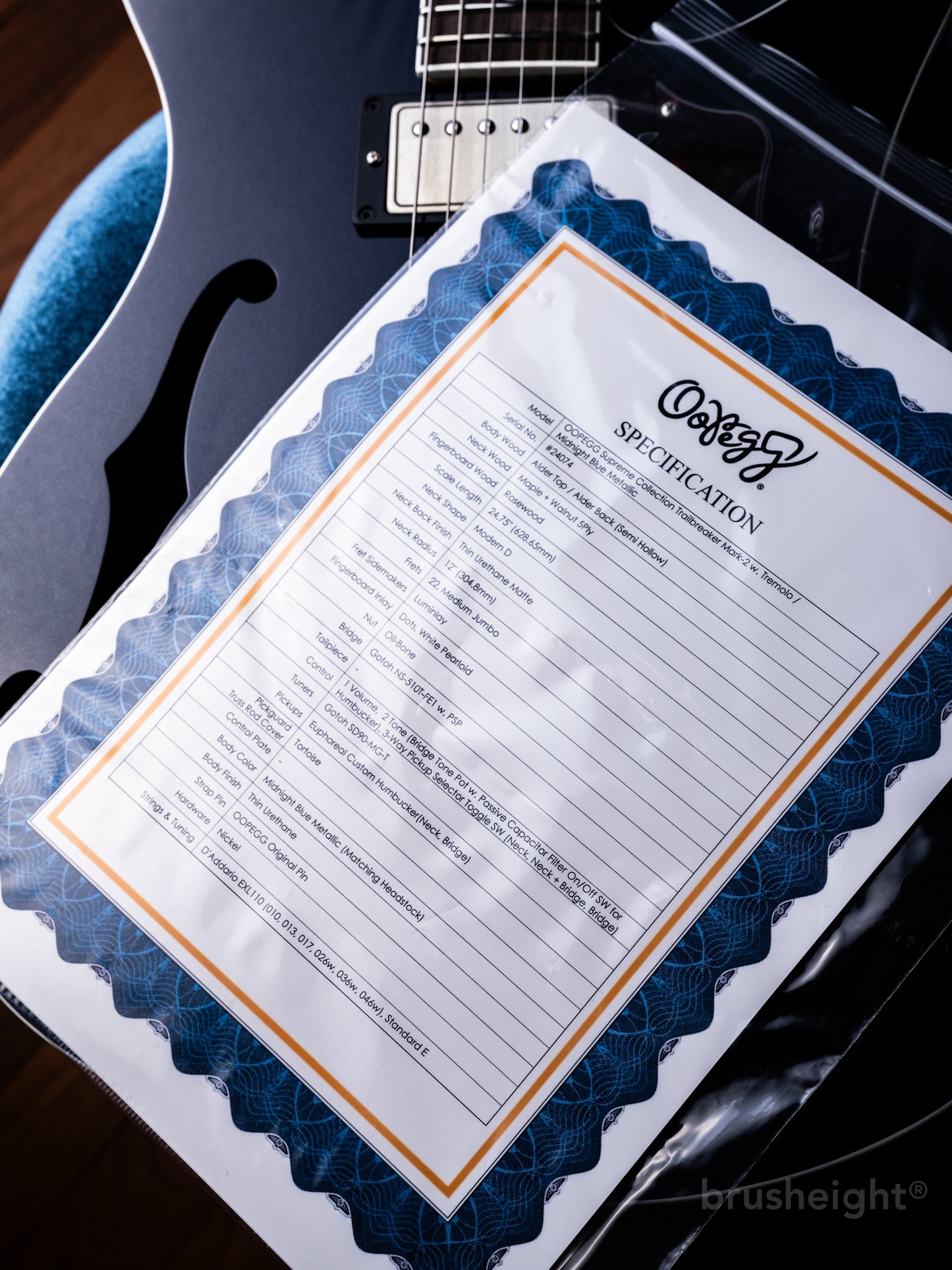 OOPEGG Supreme Collection Trailbreaker Mark-2 w.Tremolo “Midnight Blue Metallic” Brush eight Selected