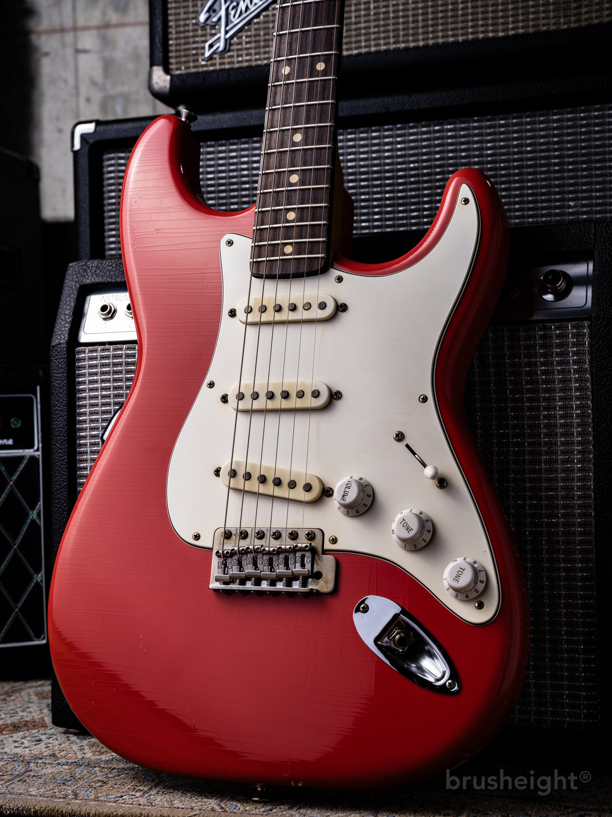 TMG Guitar Co. Dover SSS “Fiesta Red” Soft Aged & Midium Checking 