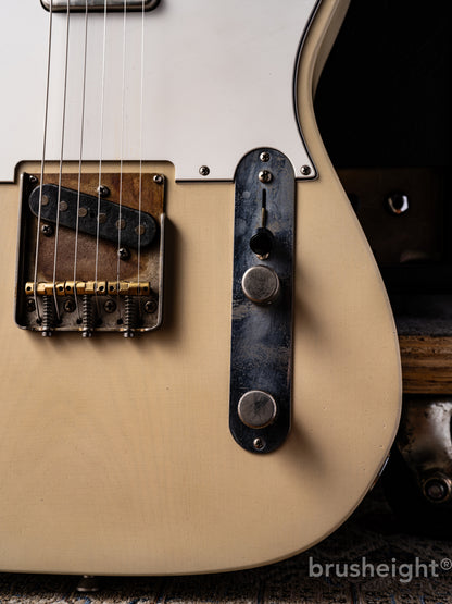 TMG Guitar Co. Gatton Aged Tinted Olympic White “Medium Checking" Like Robben
