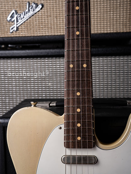 TMG Guitar Co. Gatton Aged Tinted Olympic White “Medium Checking" Like Robben